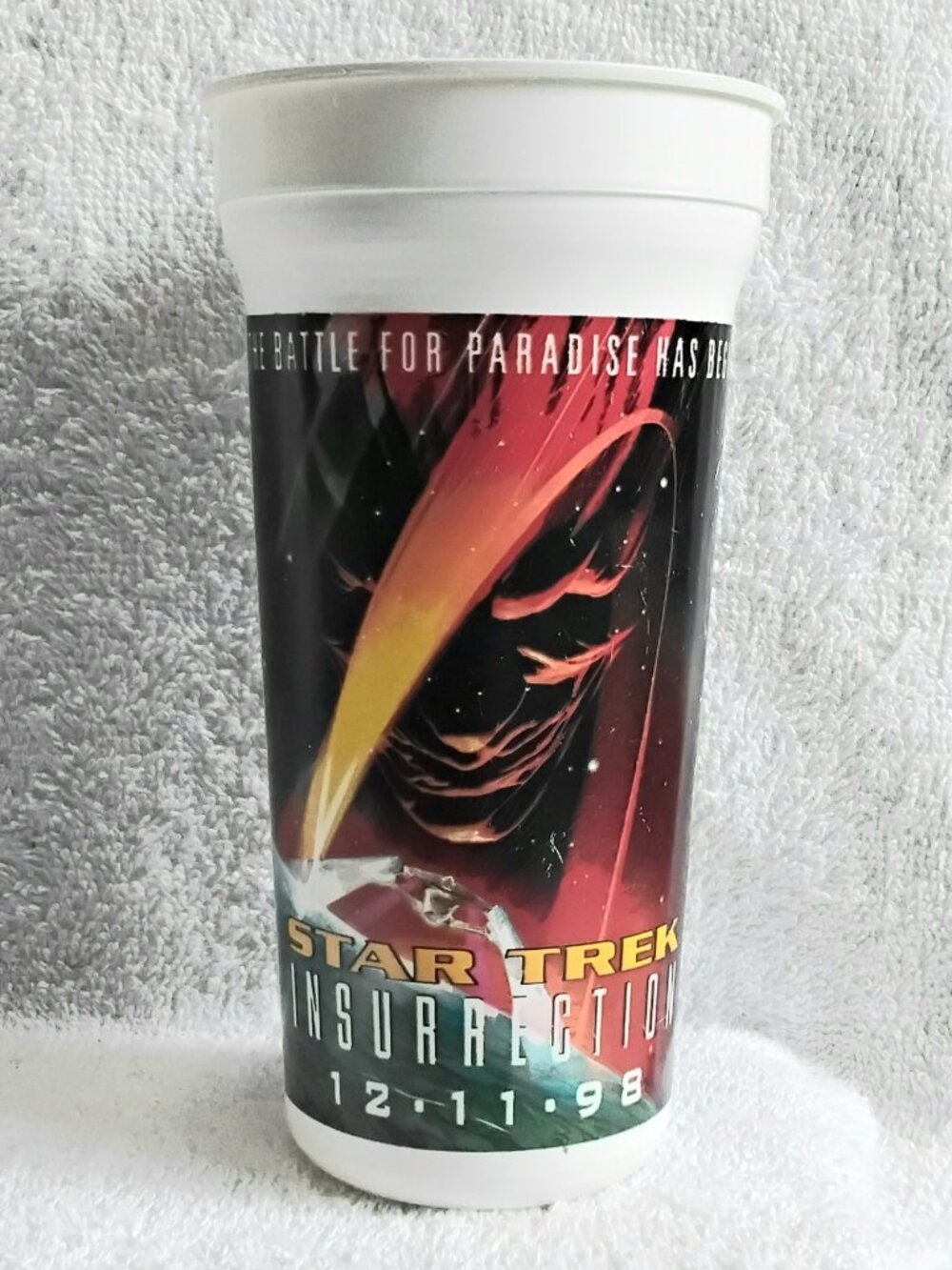 Vintage 1998 Large Star Trek Insurrection Movie Theater Official Beverage Cup!!